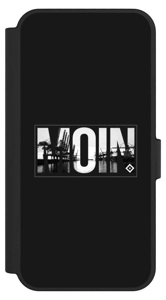 NIVOCASE Klapphülle für Samsung Galaxy S24 FE 5G Handyhülle aus Kunst Leder NIVOflip schwarz HSV Hamburger SV Offizielles Lizenzprodukt