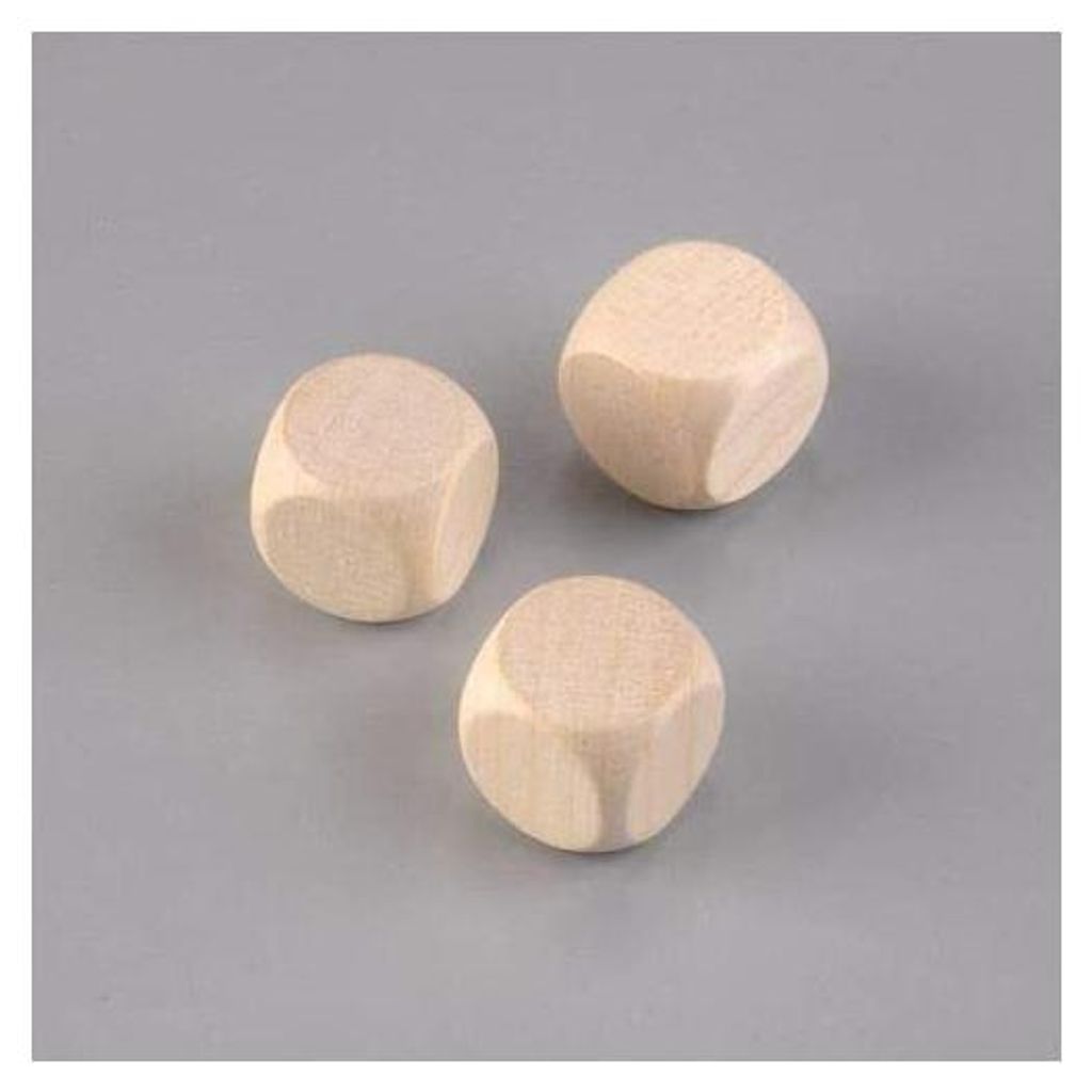 1 ST Holzwürfel, Buche, gebleicht 20 mm
