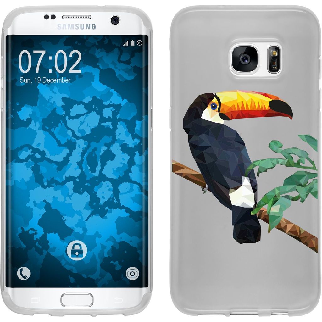 PhoneNatic Case kompatibel mit Samsung Galaxy S7 Edge Silikon-Hülle Vektor Tiere M5