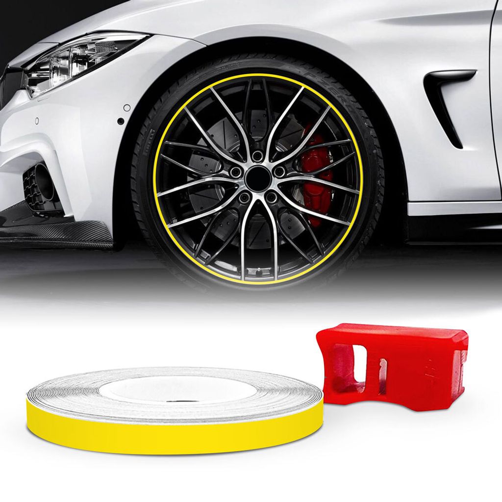 Wheel Trim Stripe Racing Gelb 5 mm x 6 mt mit Applikator