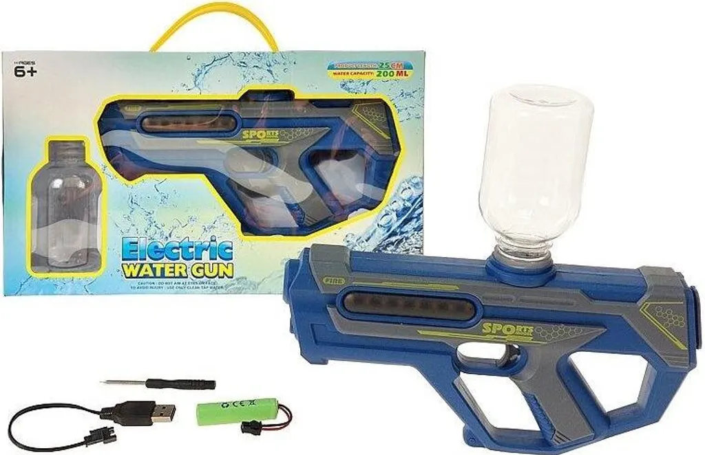 Pistolet à eau électrique puissant MIX USB - Tir en rafale et jet long
