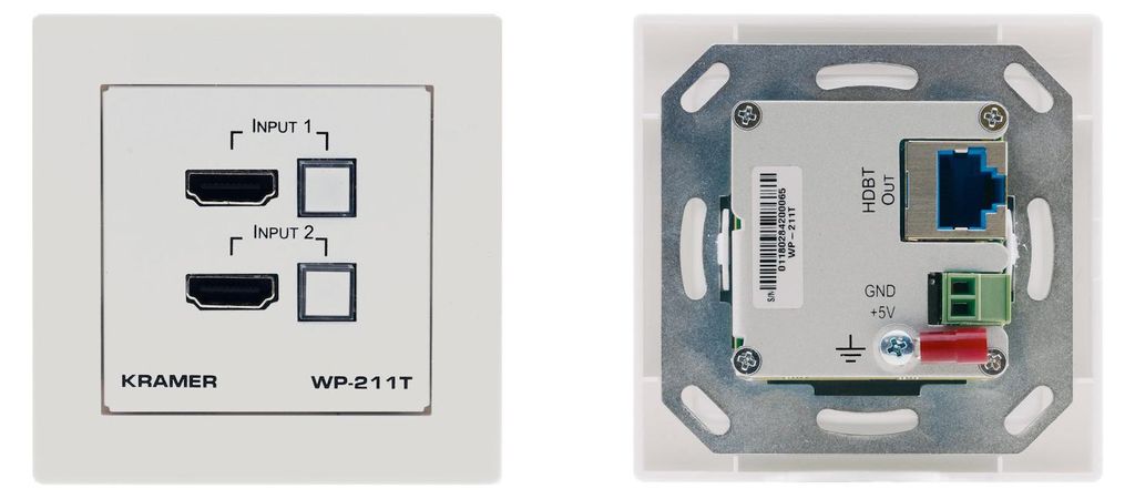 Kramer WP-211T Automatischer Umschalter de Board de HDMI 4K60 4:2:0 HDCP 2.2 Wand und PoE-Empfänger über de HDBaseT