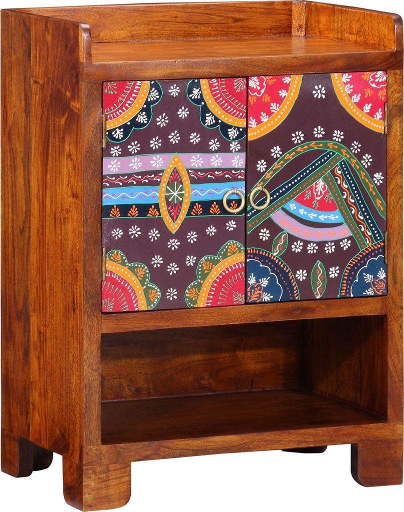 Möbel Schuhschrank 55x35x75 cm aus solidem Akazienholz - Schuhregale 4016512