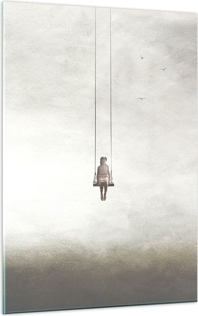 Bilder auf glas - Einteilig - Schwingen rein Wolken - 50x70cm - Glasbilder - Wandbilder - Bilder - zum Aufhängen bereit - Wanddekoration aus Glas ...