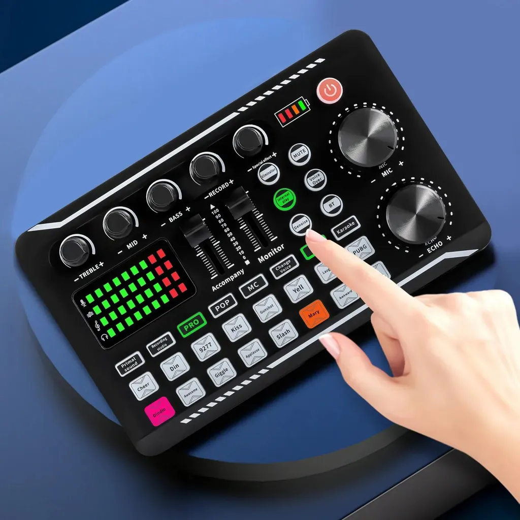 Console de mixage Bluetooth à effets sonores et éclairage LED intégré