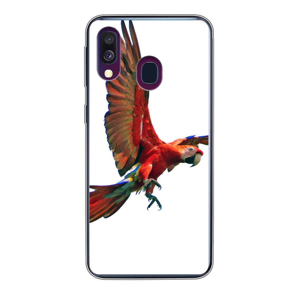 MuchoWow Handyhülle Schutzhülle Hülle für Samsung Galaxy A40 Ara - Vogel - Porträt Silikon Softcase Handy Hülle - Handy-Tasche