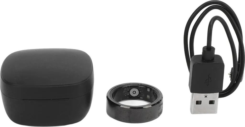 Bague Connectée Santé Smart Ring IP68 Bluetooth Taille 9 ID 18,9 mm Noir
