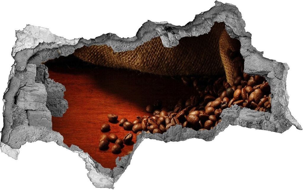 Selbstklebender Loch-3D-Aufkleber 95x73 cm Kaffeebohnen