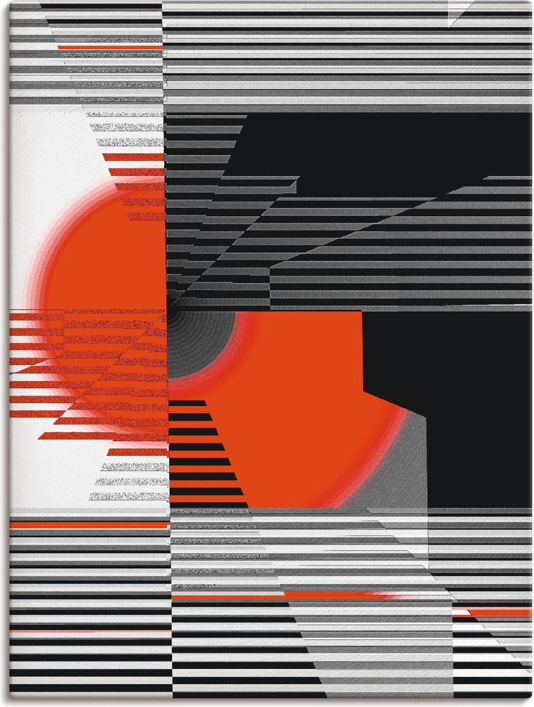 ARTland Leinwandbild Schwarz weiß trifft rot Version 4 Größe: 30x40 cm