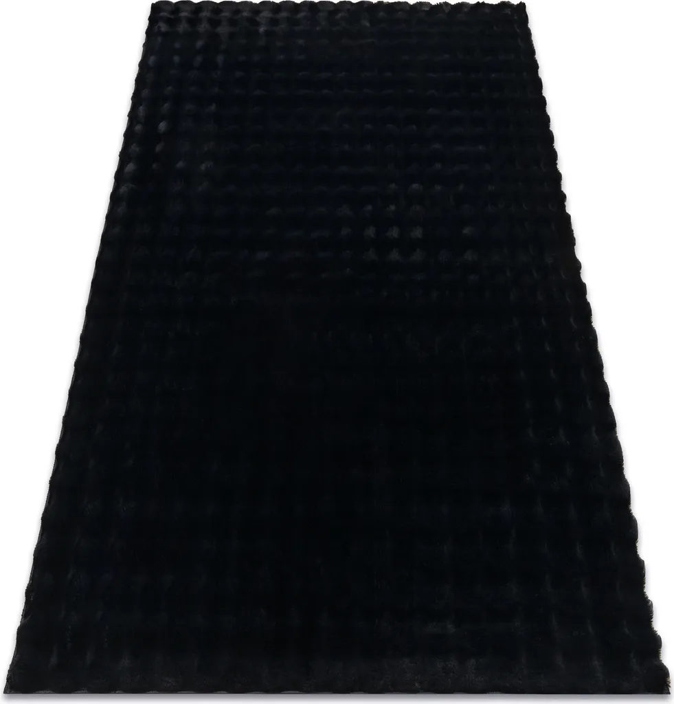 Tapis structurel 3D aspect cuir noir 120x170 - Modèle BUBBLE raillant