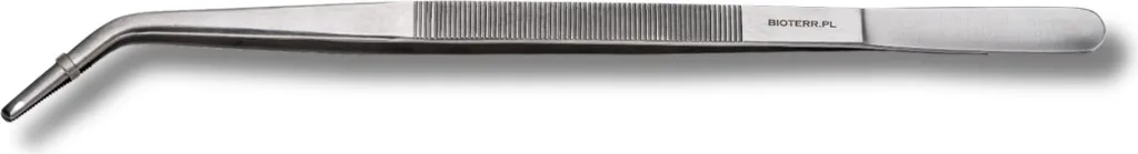 Pince de nourrissage courbée 41 cm en inox pour reptiles et plantes