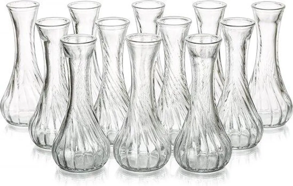 Vases décoratifs roses en verre travaillé pour petits bouquets DIY