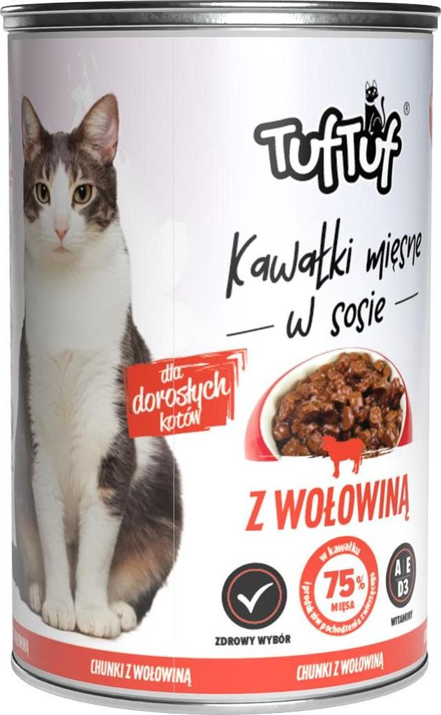TUF TUF Pieces of meat in sauce with beef - nassfutter für Produktbild 
