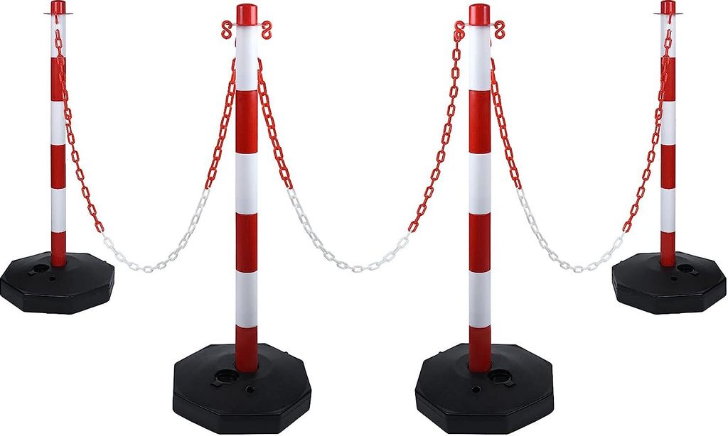 Bariérový stĺpik 4 ks Plastový stĺpik so 140 cm bariérovou Obrázok produktu 