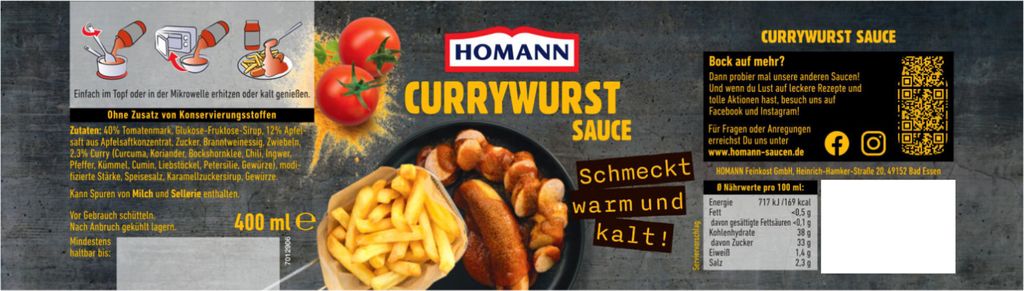 Homann Currywurst Sauce Mild fruchtig-süß und | Kaufland.de
