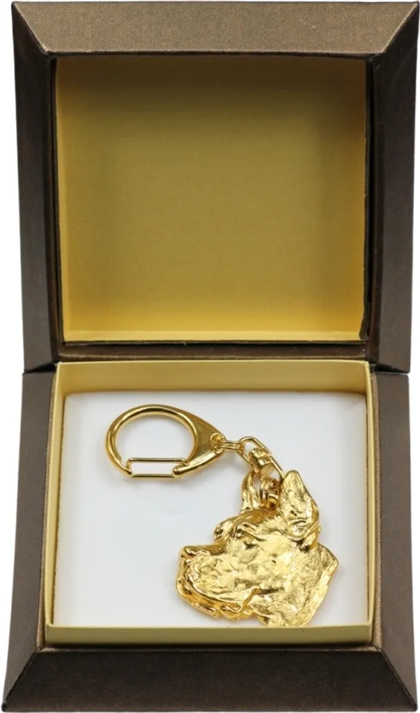 Accessoire de Luxe Dogue Allemand Finition Or avec Coffret Cadeau