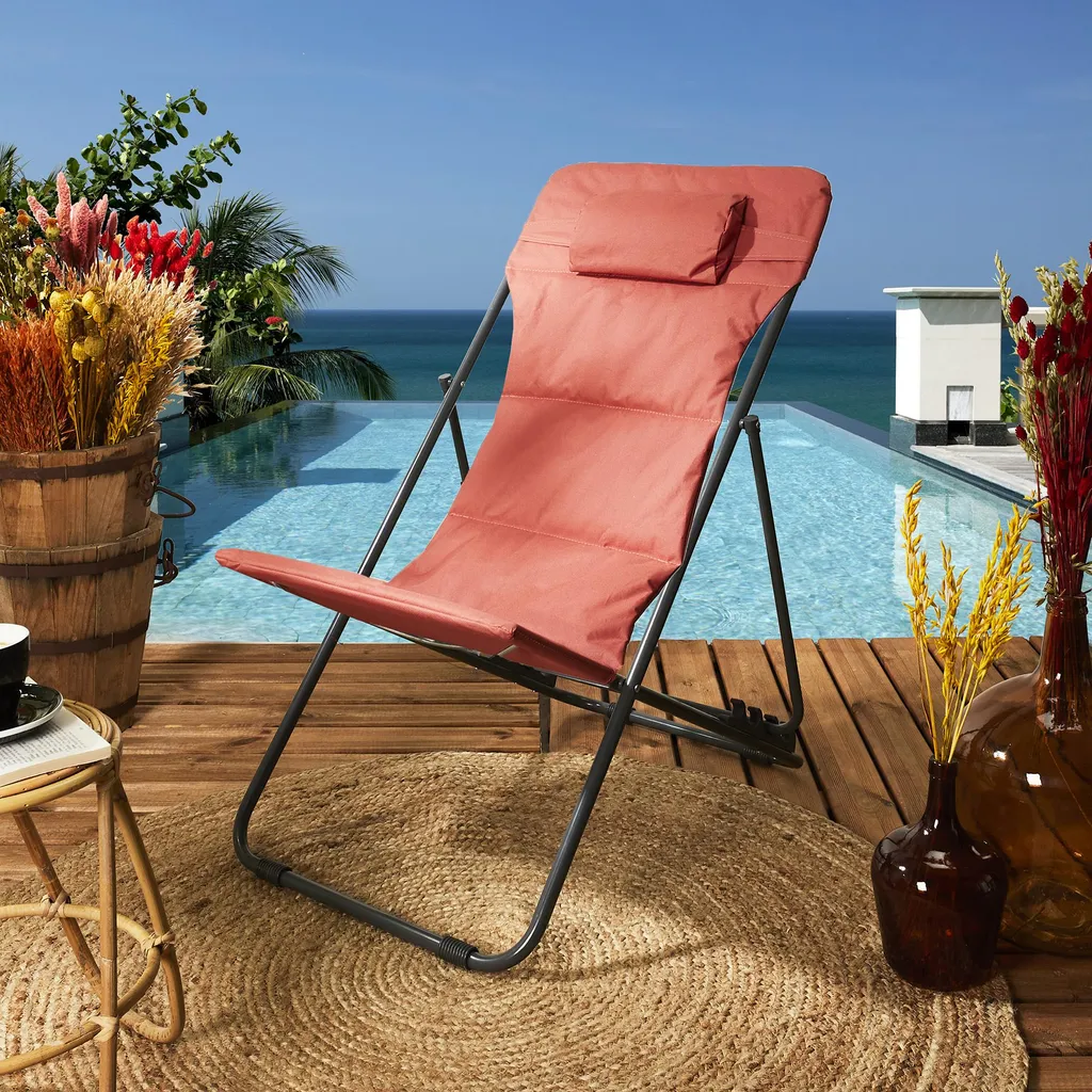 Transat Pliable Corfou Terracotta - Bain de Soleil Design pour Jardin