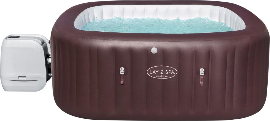 HAF Lay-Z Spa Maldives AirJet | 201 x 201 x 80 cm für 5-7 Personen | Aufblasbarer Whirlpool | Stromsparender Outdoor Pool | Ganzjähriger Einsatz