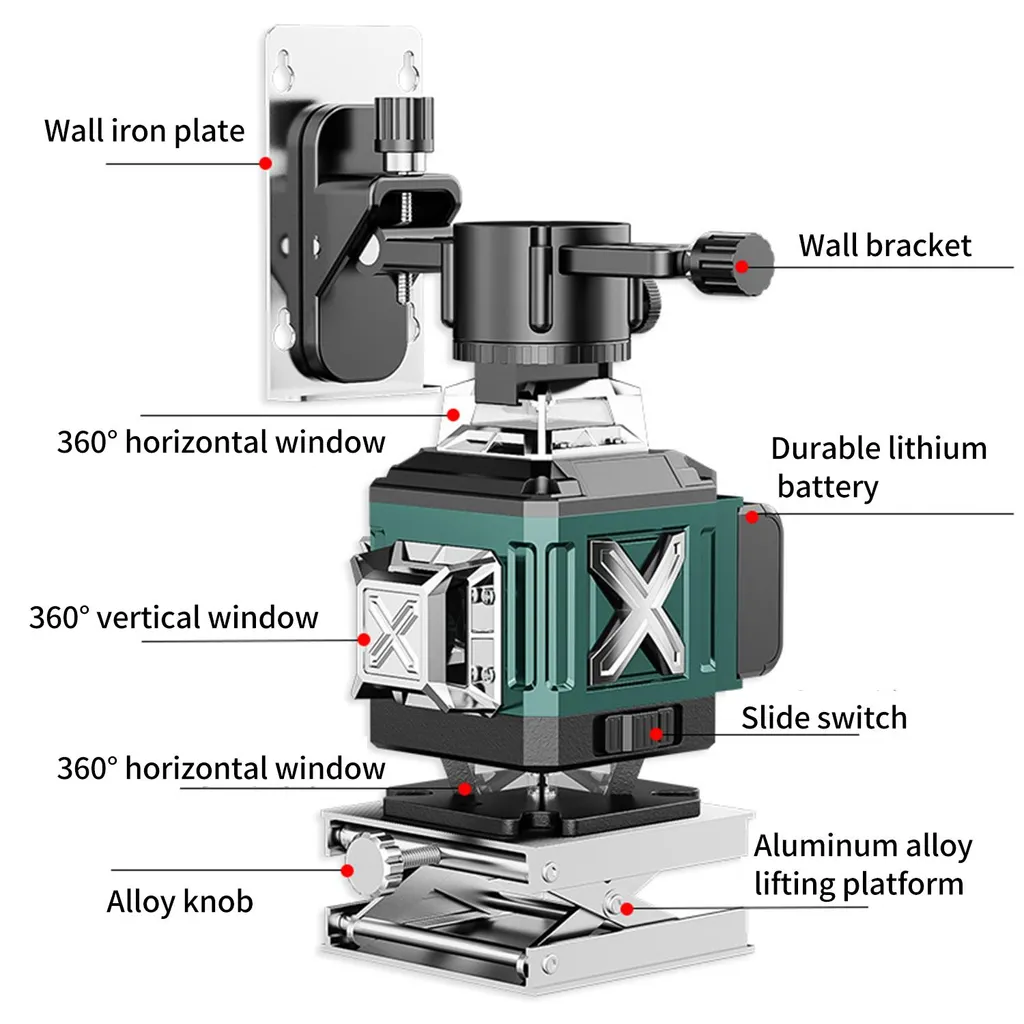 Laser 16 Lignes à Autonivellement Automatique et Luminosité Variable - 2