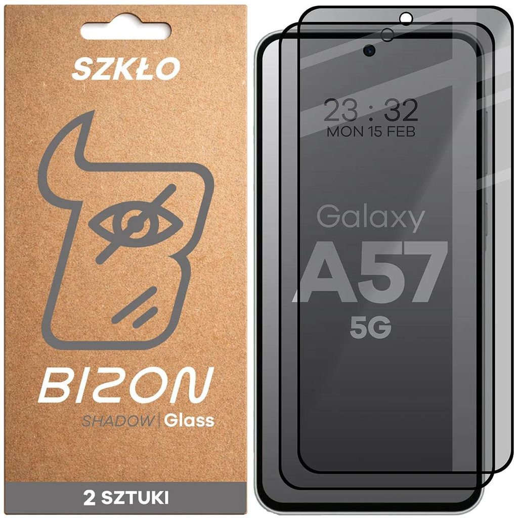 2x Gehärtetes Glas mit Privatschutzfilter für Galaxy A57 Produktbild 