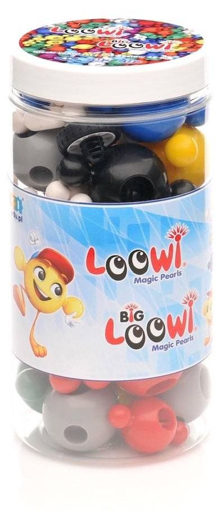 Loowi Konstruktionssteine Mix 45 Teile (Loowi 5,5 cm + Big Loowi 7,5 cm) – Kugelbausteine mit Verbindern, ABS-Kunststoff, ab 3 Jahren, CE & EN 71