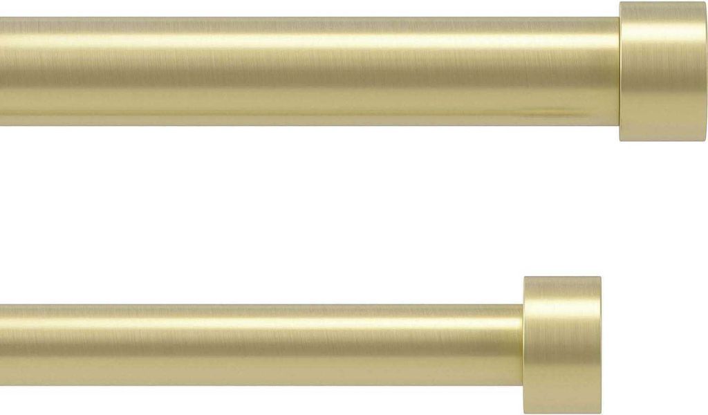 Umbra Doppel-Teleskop-Gardinenstange Cappa, Vorhangstangen mit Halterung, Stahl, Messing, 305-457 cm, 1014402-104