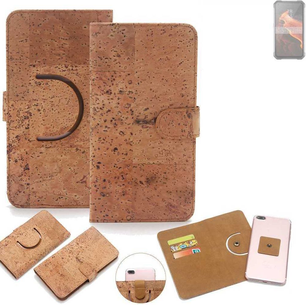 K-S-Trade Handy-Hülle Schutz-Hülle kompatibel mit Unihertz Tank Handyhülle Schutzhülle Korkhülle Kork-Hülle 1x