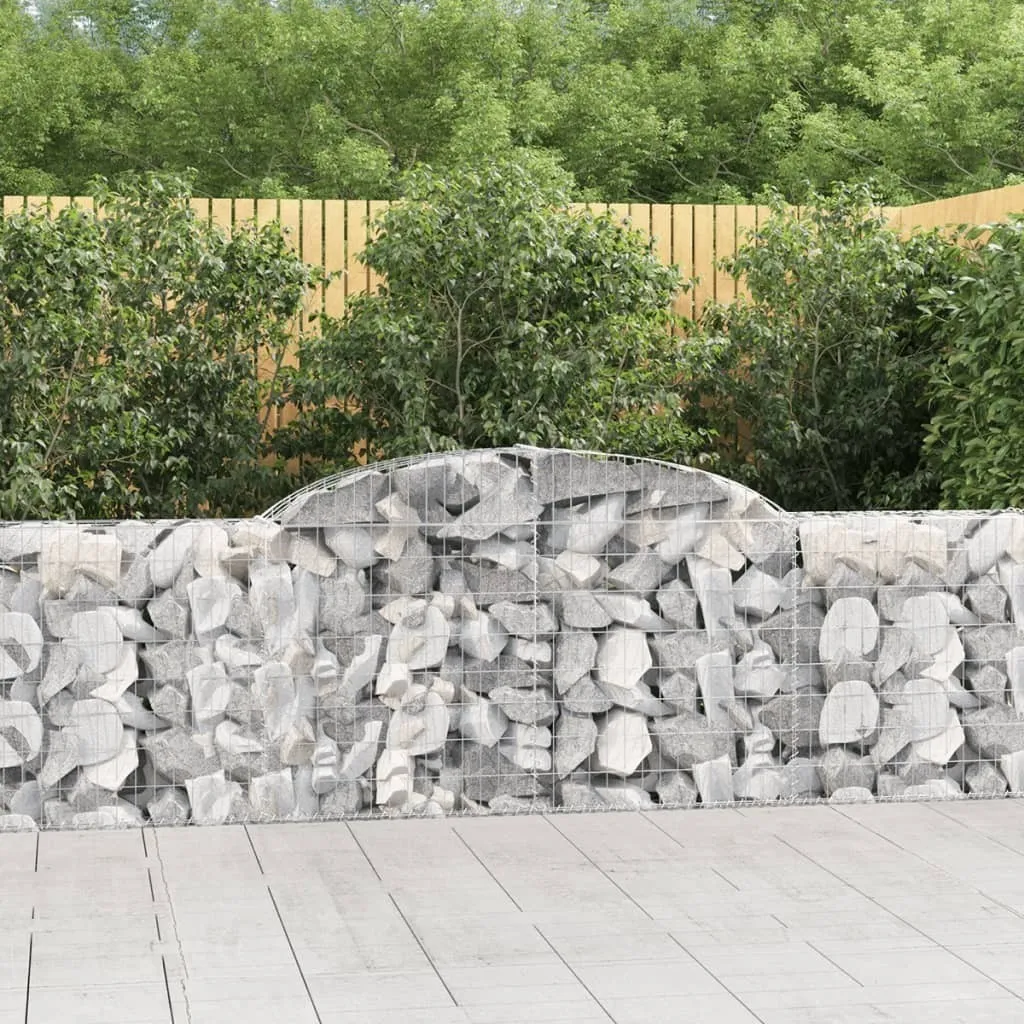 Murs de Gabions Circulaires avec Arc pour Jardin en Acier Galvanisé 300cm