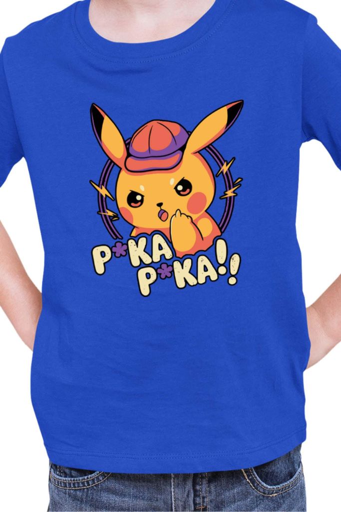 Kinder T-Shirt Japan Manga Anime Comics Pokemon 032, / Blau
