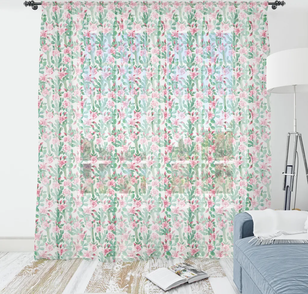 Tappezzeria da Parete Floreale ABAKUHAUS - Satin Verde Rosa 240x274