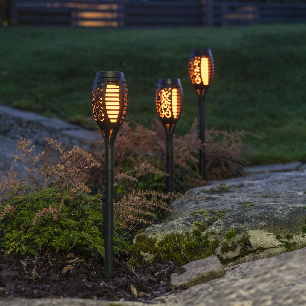 Zestaw 3 lamp ogrodowych Led solarnych FLAME MINI Zdjęcie produktu 