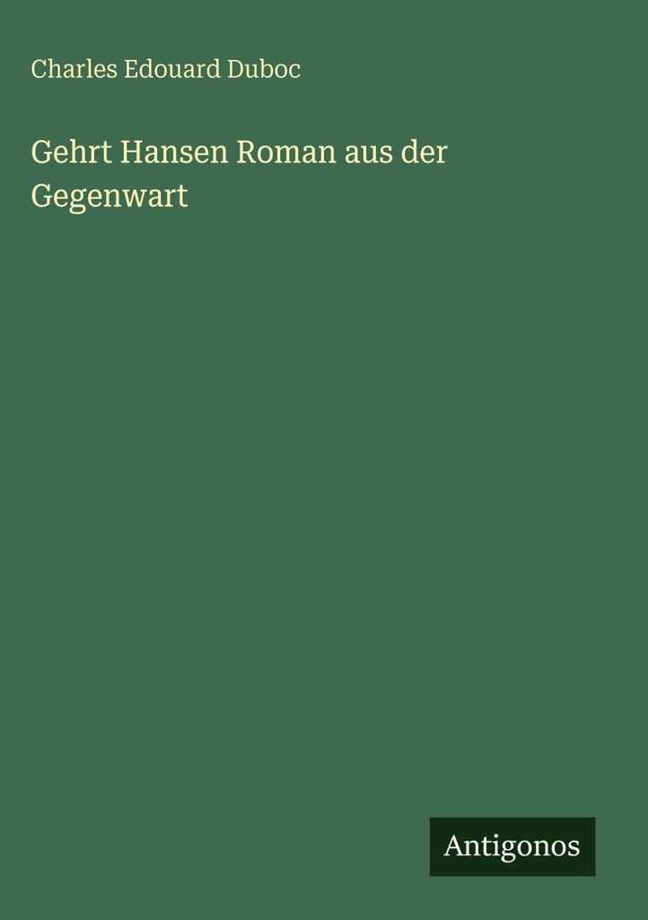 Gehrt Hansen Roman aus der Gegenwart