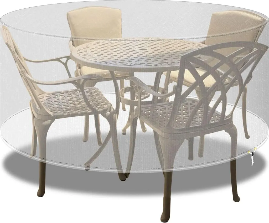 Housse de table de terrasse ronde transparente étanche - XXL 250x90 cm