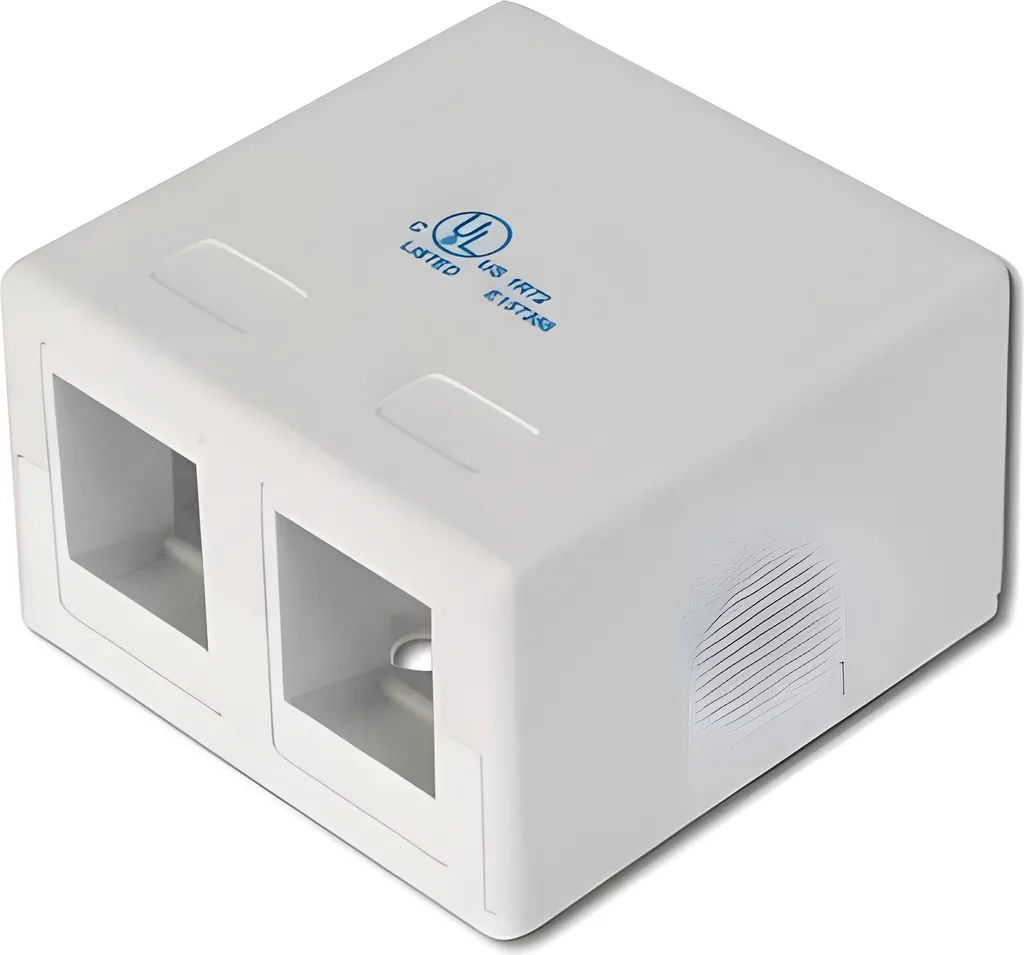 Support Keystone 2 Ports DIGITUS - Boîtier Compact Blanc pour RJ45/Fibre