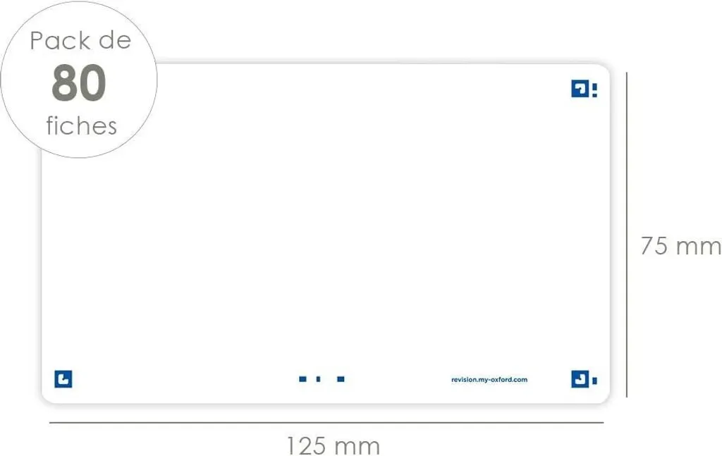 Oxford Flash 2.0 Fiches Bristol Vierges Blanches 75x125mm 400133898