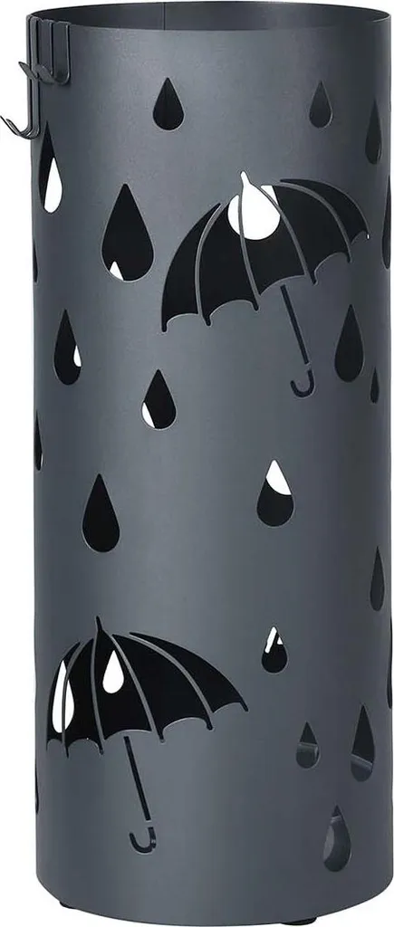 Porte-parapluie anthracite rectangulaire en acier - Stable et compact