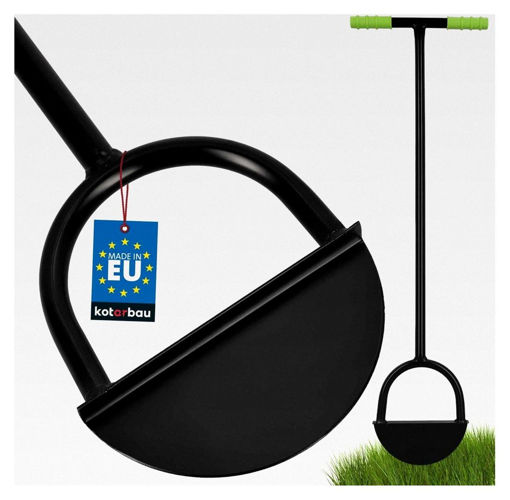 Rasenkantenstecher - 23 cm Stahlstiel 113 cm - Garten Werkzeug - Halbrund - Unkrautstecher - Verstärkt