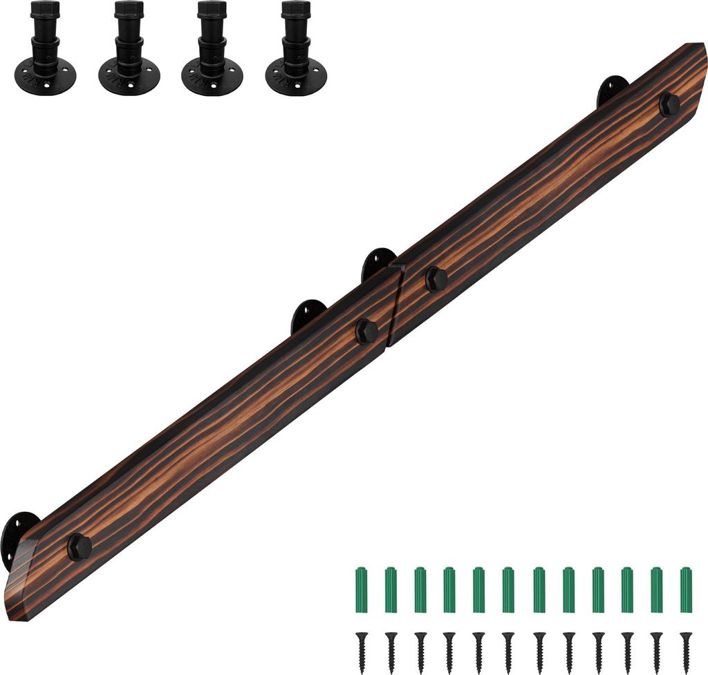 Izrielar Buche Handlauf 180cm Geländer mit 2 Halter Halterung verschiedene Kugelring