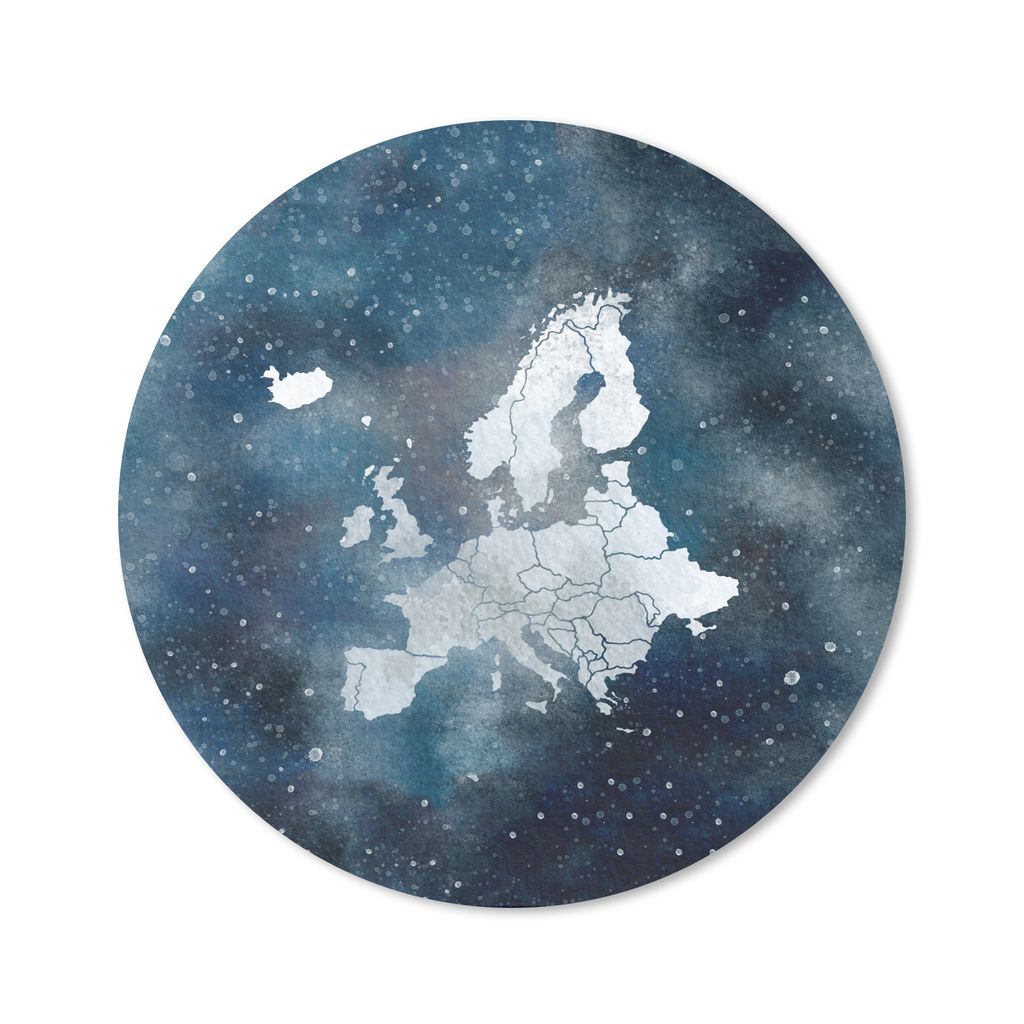 MuchoWow Mauspad Mousepad Karten - Europa - Sternenhimmel - Aquarelle 50x50 cm - Mousepads - Maus Mat - Pad - Mausunterlage - Vinyl