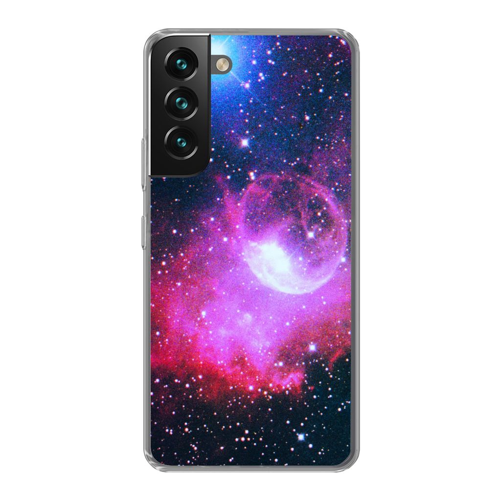 MuchoWow Handyhülle Schutzhülle Hülle für Samsung Galaxy S22 Universum - Planeten - Rosa - Jungen - Mädchen - Kinder Silikon Softcase Handy ...