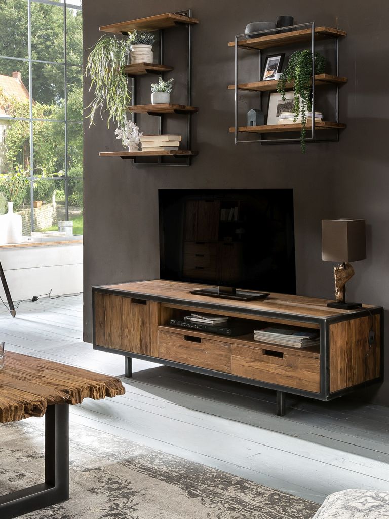 SIT Möbel Wandregal mit 4 Böden | Teak-Holz natur | Gestell Produktbild 3