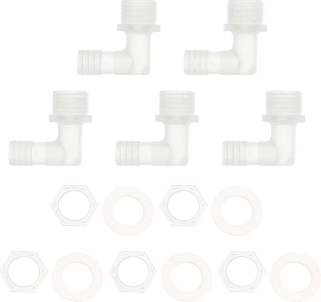 Kunststoff-Schlauchstutzen 5/8" Schlauch-ID G3/4 Männlich NPT Winkel-Schlauchstutzenverbinder PP 1 Satz