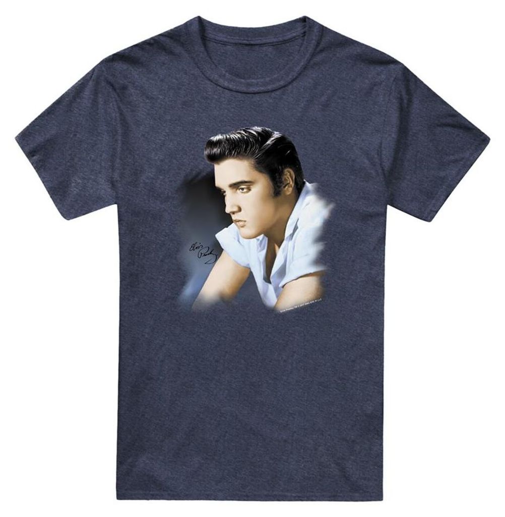 Elvis Presley - T-Shirt für Herren/Damen Uni TV32902 (XXL) (Marine)