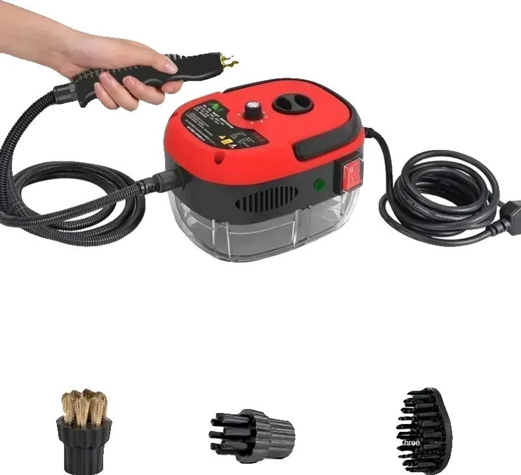 Pulitore Vapore Portatile 105°C | Design Rosso Compatto EU 220V