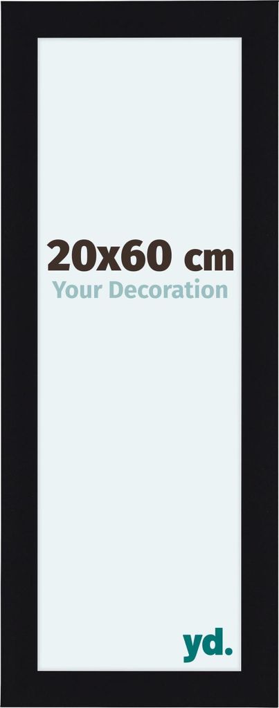 Bilderrahmen, 20x60 cm, Schwarz Hochglanz, MDF, Como