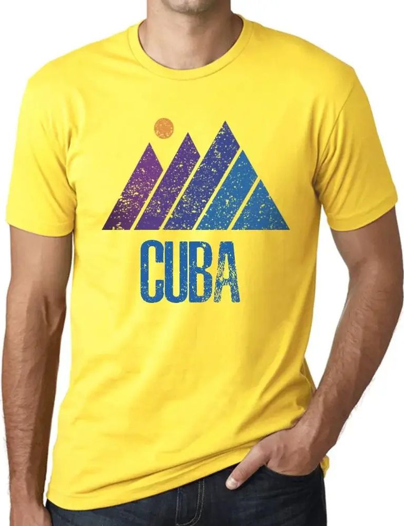 Herren Grafik T-Shirt Bergkuba – Mountain Cuba – Öko-Verantwortlich Vintage Jahrgang Kurzarm Lustige Druck Geburtstag Geschenk Mann