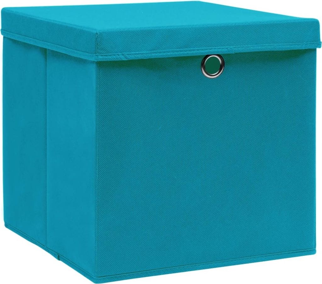 vidaXL Aufbewahrungsboxen mit Deckeln 4 Stk. Babyblau Produktbild 