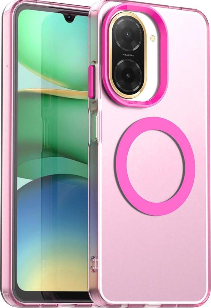 Für Xiaomi Redmi A5 4G / Poco C71 Candy Design Magsafe PC Hybrid TPU Schutz Hülle Cover Pink