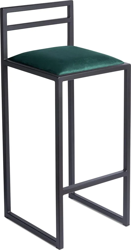 Sgabello Alto 84cm Metallo e Verde: Robusto per Bar e Cucina Loft