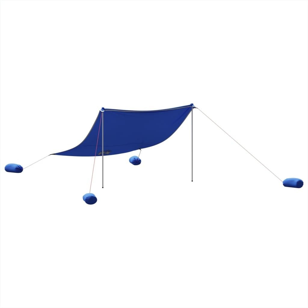 vidaXL Strand-Schattenzelt mit Sandsäcken Blau 304x300 cm Produktbild 